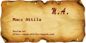 Macz Attila névjegykártya